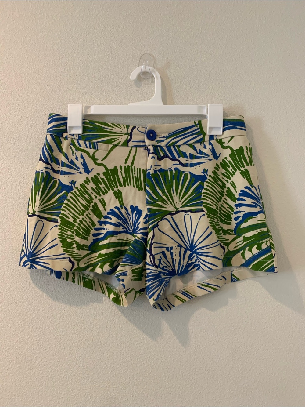 Tori Richard Blue Green Floral Drawstring Shorts